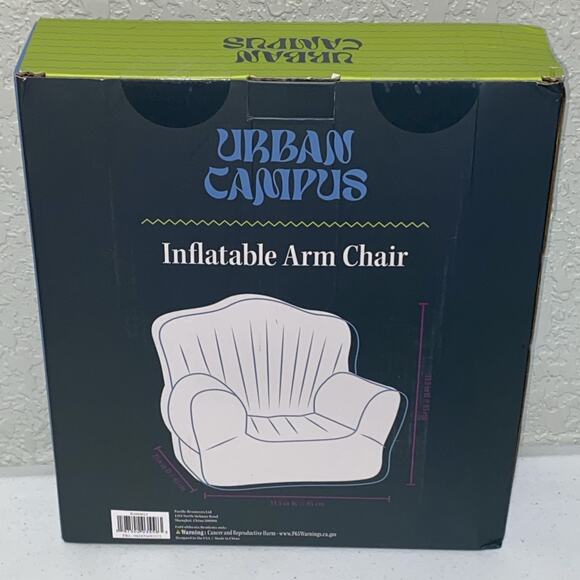 Inflatable Armchair Round Chair Campus Dorm Game Room Clear Plastic Set Of 2 NEW - Picture 5 of 9